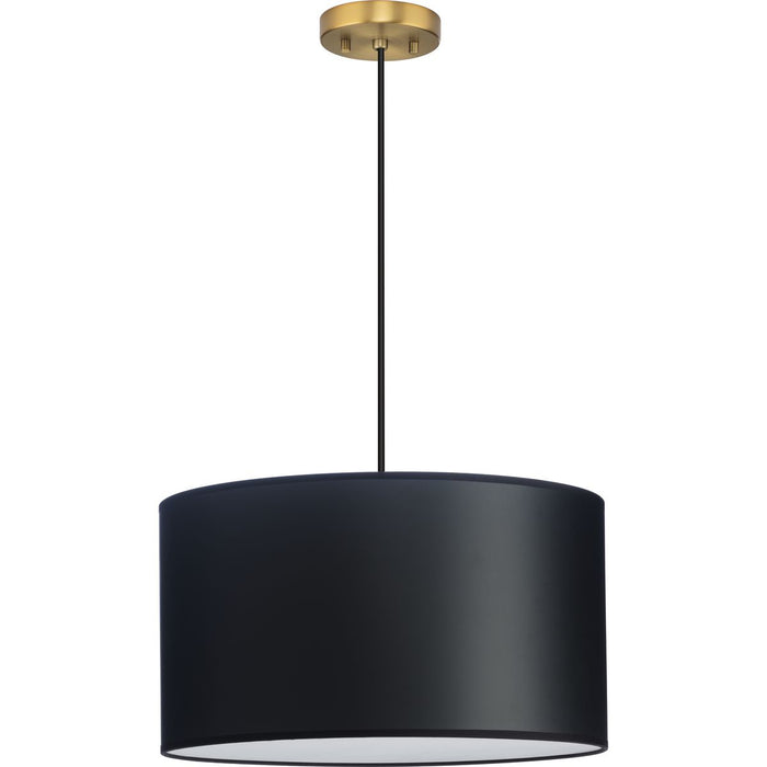 Progress Lighting Markor Collection 60W Three-Light Drum Pendant Black Parchment (P500387-193)