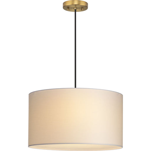 Progress Lighting Markor Collection 60W Three-Light Drum Pendant White Linen (P500387-195)