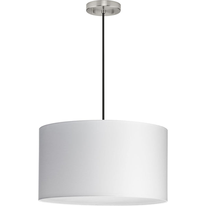 Progress Lighting Markor Collection 60W Three-Light Drum Pendant White Linen (P500387-195)