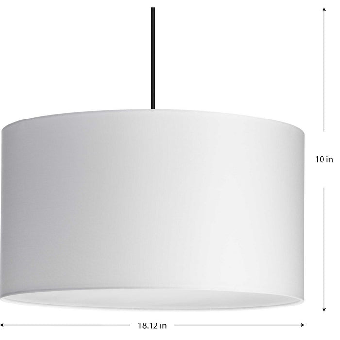 Progress Lighting Markor Collection 60W Three-Light Drum Pendant White Linen (P500387-195)