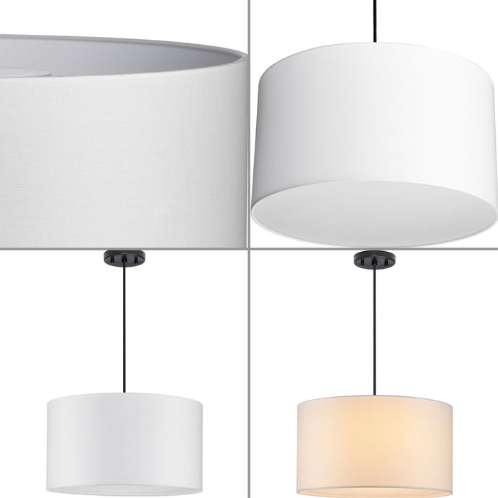 Progress Lighting Markor Collection 60W Three-Light Drum Pendant White Linen (P500387-195)