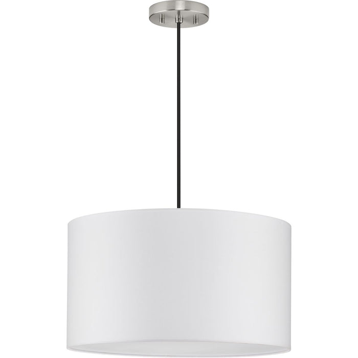 Progress Lighting Markor Collection 60W Three-Light Drum Pendant White Linen (P500387-195)