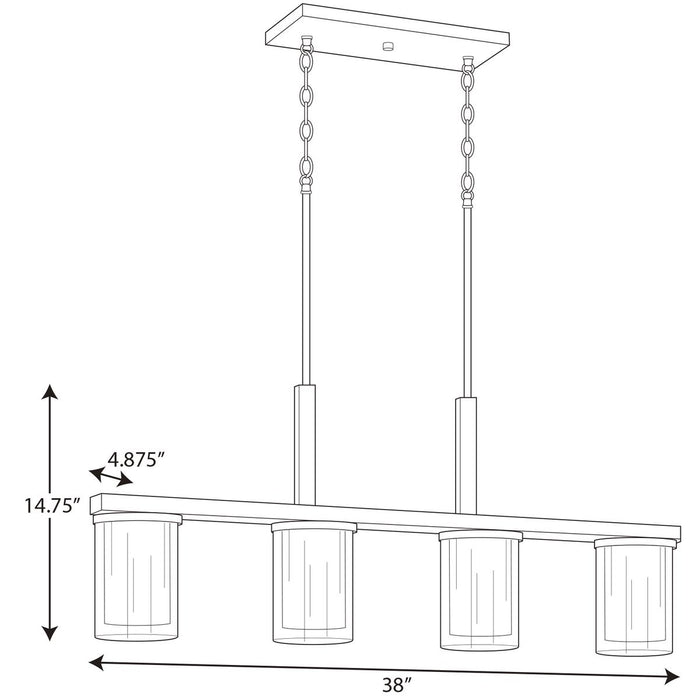 Progress Lighting Mast Collection Four-Light Linear Chandelier (P400190-009)