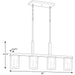 Progress Lighting Mast Collection Four-Light Linear Chandelier (P400190-009)
