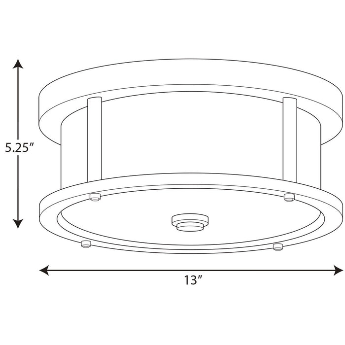 Progress Lighting Mast Collection Two-Light 13 Inch Flush Mount (P350144-020)