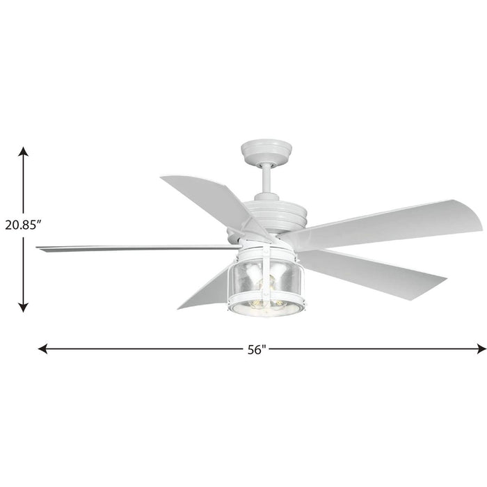 Progress Lighting Midvale Collection 56 Inch 5-Blade Ceiling Fan (P250011-028-WB)