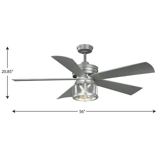 Progress Lighting Midvale Collection 56 Inch 5-Blade Ceiling Fan (P250011-141-WB)