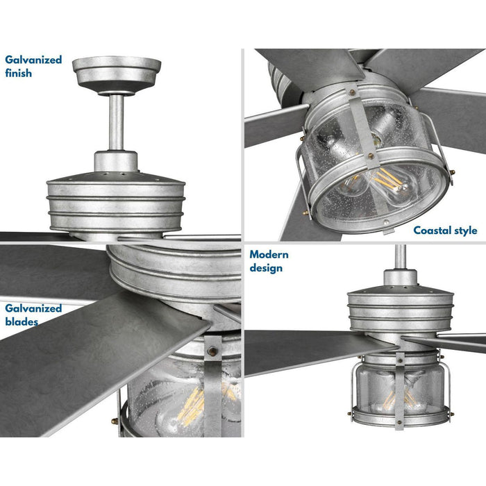 Progress Lighting Midvale Collection 56 Inch 5-Blade Ceiling Fan (P250011-141-WB)