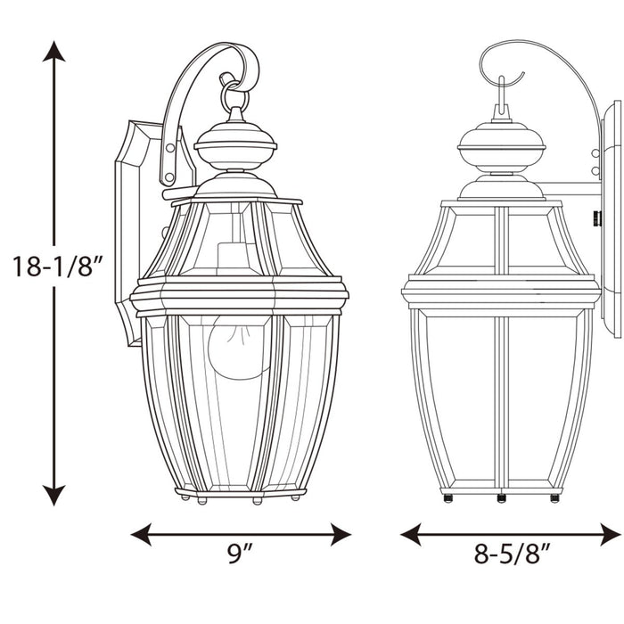 Progress Lighting New Haven Collection One-Light Medium Wall Lantern (P6611-31)