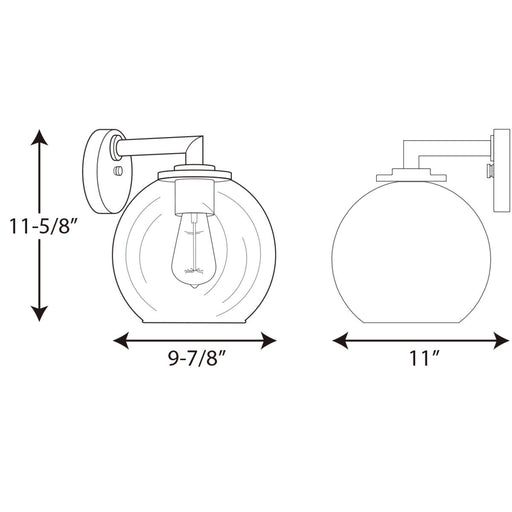 Progress Lighting One-Light 9 Inch Glass Globe Lantern (P560092-031)