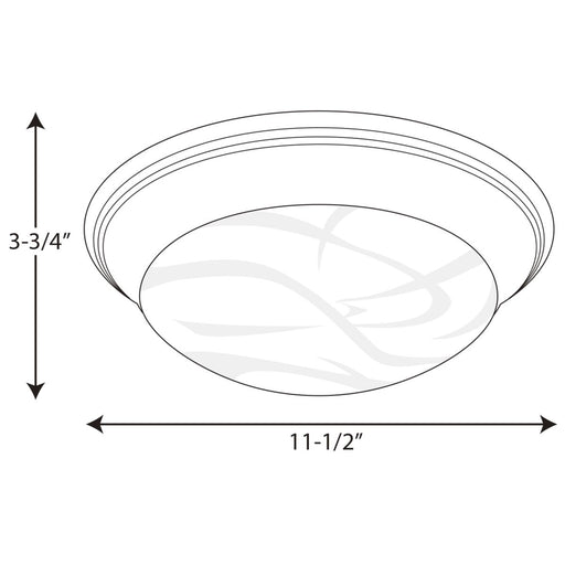 Progress Lighting One-Light Alabaster Glass 11-1/2 Inch Close-To-Ceiling (P3688-09)