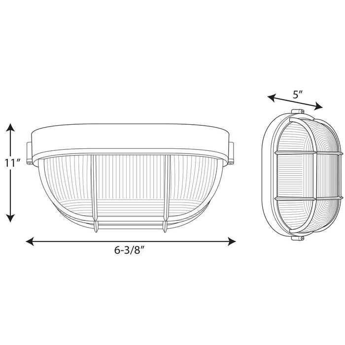 Progress Lighting One-Light Bulkhead 6-3/8 Inch Flush Mount (P3706-30)