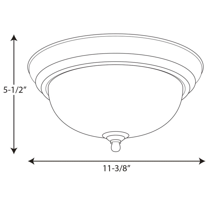 Progress Lighting One-Light Dome Glass 11-3/8 Inch Close-To-Ceiling (P3924-09)