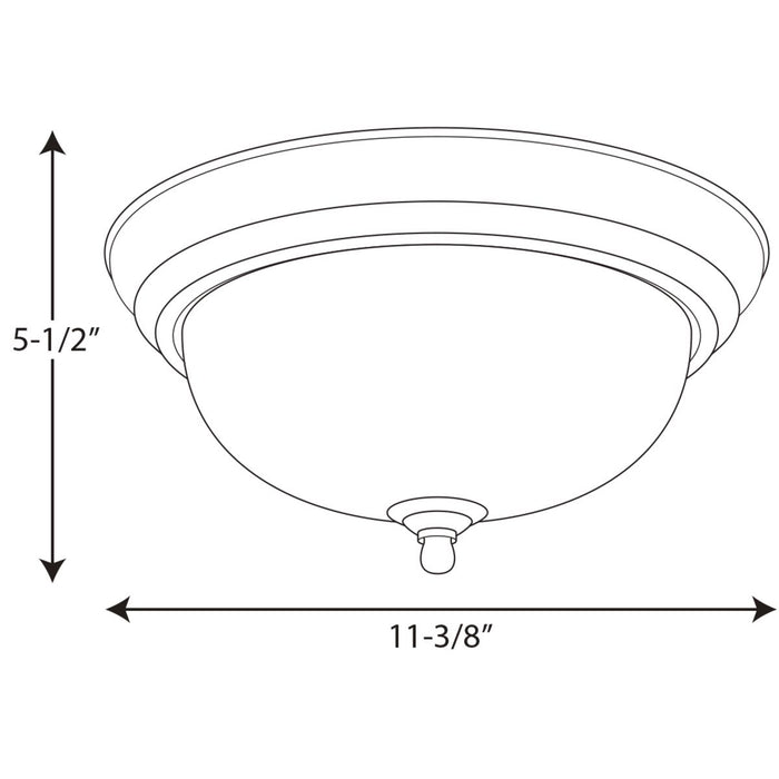 Progress Lighting One-Light Dome Glass 11-3/8 Inch Close-To-Ceiling (P3924-20)