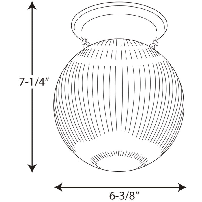 Progress Lighting One-Light Glass Globe 6-3/8 Inch Close-To-Ceiling (P3599-09)