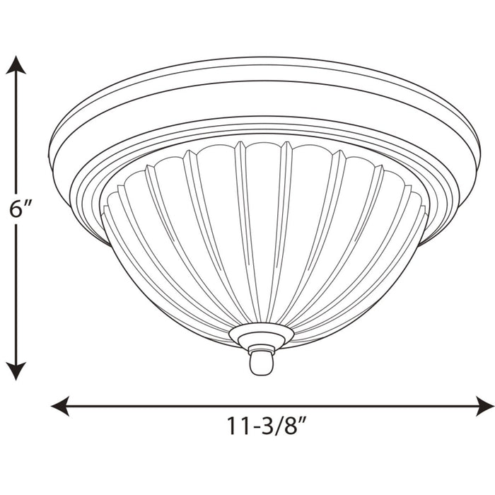 Progress Lighting One-Light Melon 11-3/8 Inch Close-To-Ceiling (P3816-09)