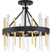 Progress Lighting Orrizo Collection 60W Three-Light Semi-Flush Mount Fixture Convertible Black (P350232-031)