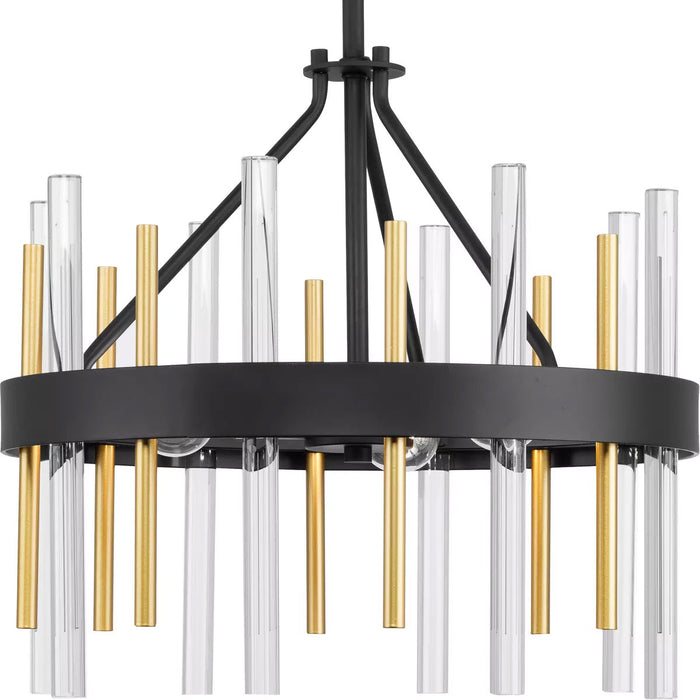 Progress Lighting Orrizo Collection 60W Three-Light Semi-Flush Mount Fixture Convertible Black (P350232-031)