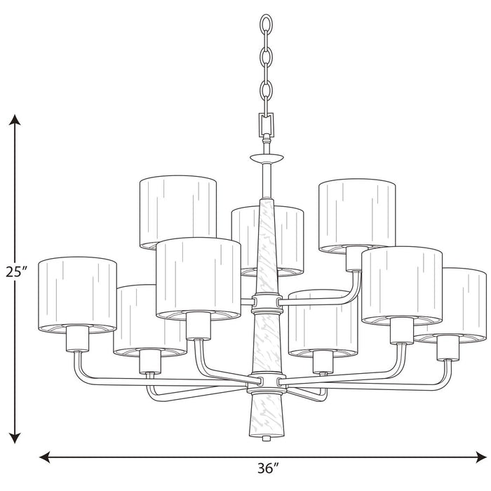 Progress Lighting Palacio Collection Nine-Light Chandelier (P400099-078)