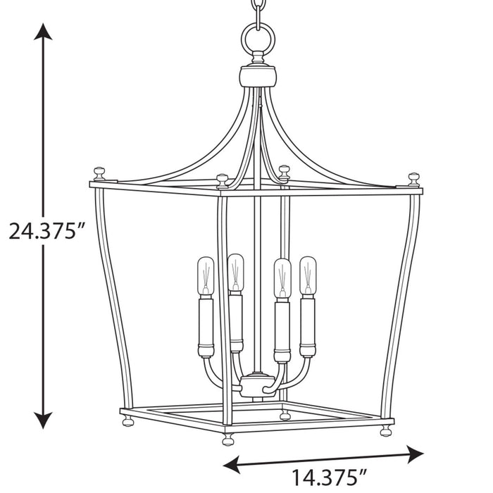 Progress Lighting Parkhurst Collection Black Four-Light Foyer (P500214-031)