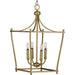 Progress Lighting Parkhurst Collection Brushed Bronze Four-Light Foyer (P500214-109)