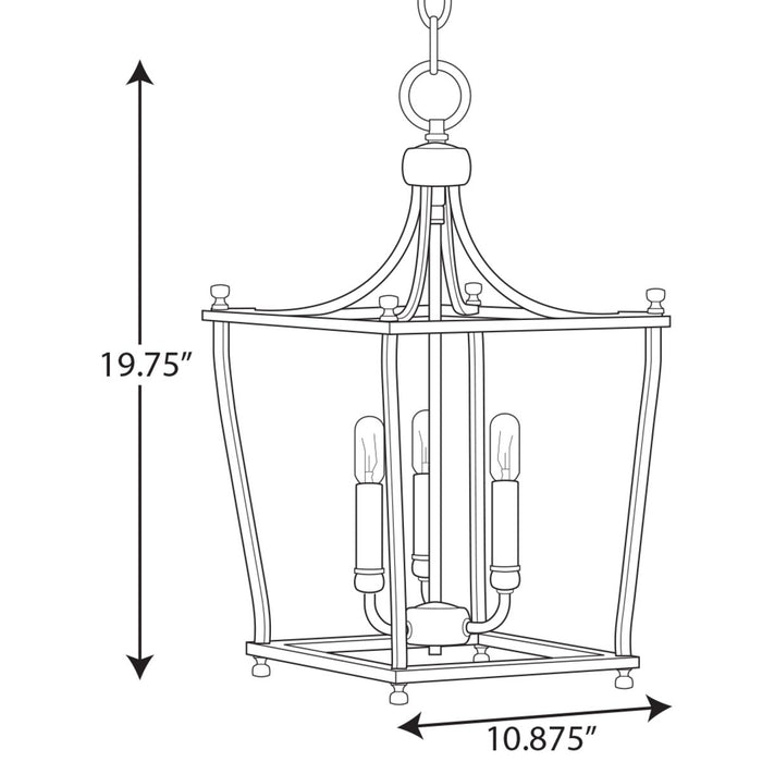 Progress Lighting Parkhurst Collection Brushed Bronze Three-Light Foyer (P500213-109)