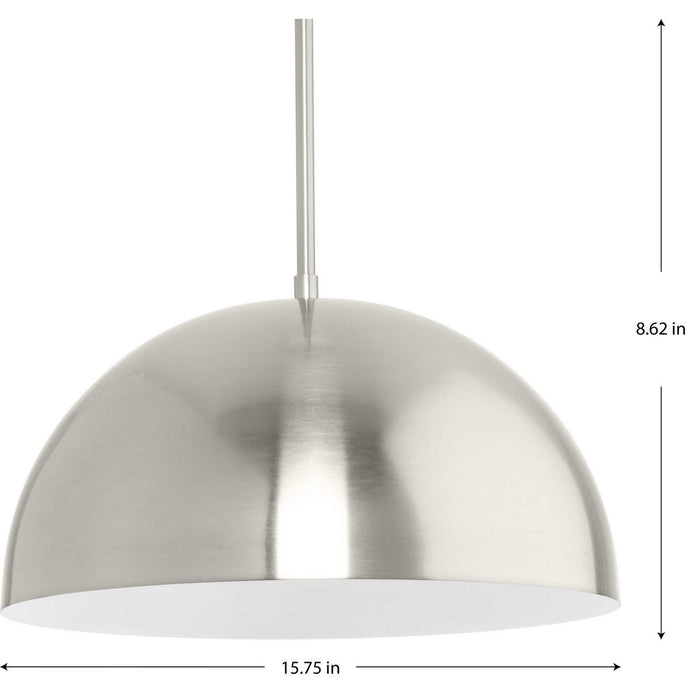 Progress Lighting Perimeter Collection 100W One-Light Pendant Brushed Nickel (P500379-009)