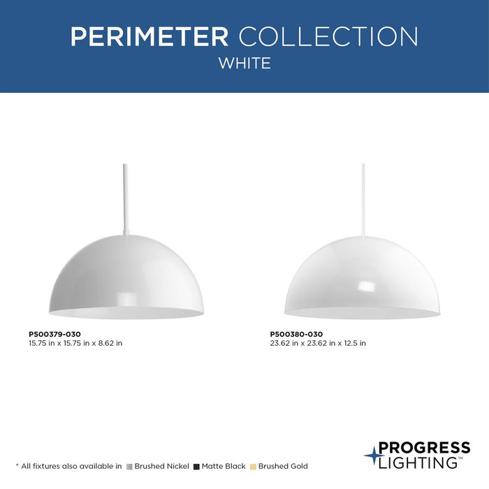 Progress Lighting Perimeter Collection 100W One-Light Pendant White (P500380-030)