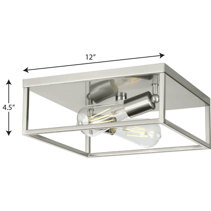 Progress Lighting Perimeter Collection 2 Light 60W Medium Base Flush Mount Close To Ceiling Fixture (P350200-009)