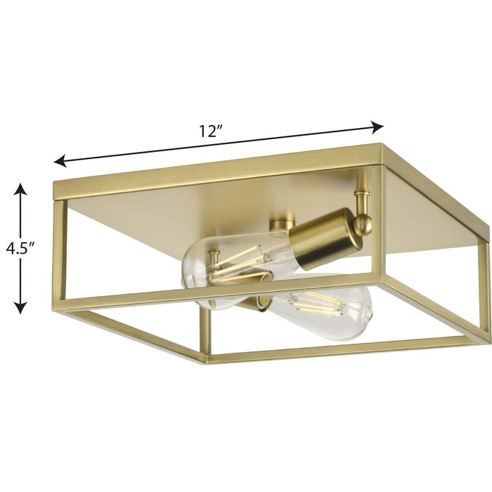 Progress Lighting Perimeter Collection 2 Light 60W Medium Base Flush Mount Close To Ceiling Fixture (P350200-012)