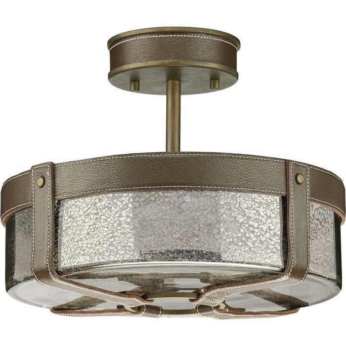 Progress Lighting Point Dume Rockdance 4 Light 14 Inch Aged Brass Semi-Flush Mount Ceiling Light (P350143-161)