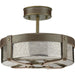 Progress Lighting Point Dume Rockdance 4 Light 14 Inch Aged Brass Semi-Flush Mount Ceiling Light (P350143-161)
