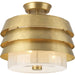 Progress Lighting Point Dume Sandbar 3 Light 15 Inch Brushed Brass Semi-Flush Convertible Ceiling Light (P350141-160)