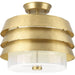 Progress Lighting Point Dume Sandbar 3 Light 15 Inch Brushed Brass Semi-Flush Convertible Ceiling Light (P350141-160)