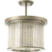 Progress Lighting Point Dume Sequit Point 3 Light 14 Inch Antique Nickel Semi-Flush Convertible Ceiling Light (P350142-081)