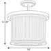 Progress Lighting Point Dume Sequit Point 3 Light 14 Inch Antique Nickel Semi-Flush Convertible Ceiling Light (P350142-081)