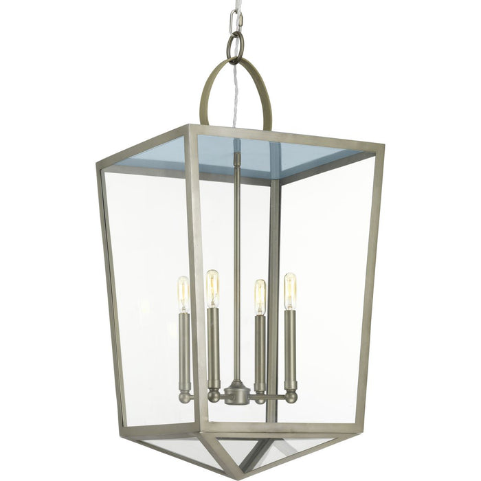 Progress Lighting Point Dume Shearwater 4 Light 16 Inch Antique Nickel Foyer Pendant Ceiling Light (P500196-081)