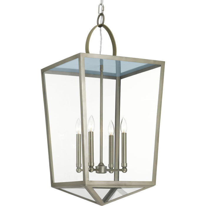Progress Lighting Point Dume Shearwater 4 Light 16 Inch Antique Nickel Foyer Pendant Ceiling Light (P500196-081)
