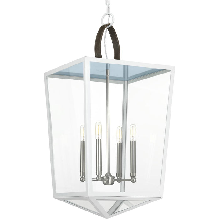Progress Lighting Point Dume Shearwater 4 Light 16 Inch White Foyer Pendant Ceiling Light (P500196-030)
