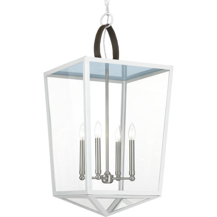 Progress Lighting Point Dume Shearwater 4 Light 16 Inch White Foyer Pendant Ceiling Light (P500196-030)