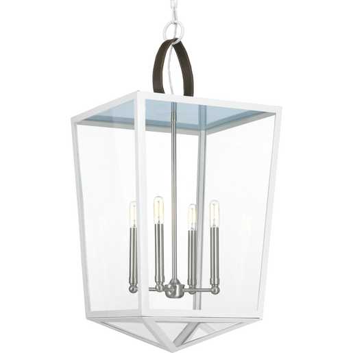 Progress Lighting Point Dume Shearwater 4 Light 16 Inch White Foyer Pendant Ceiling Light (P500196-030)