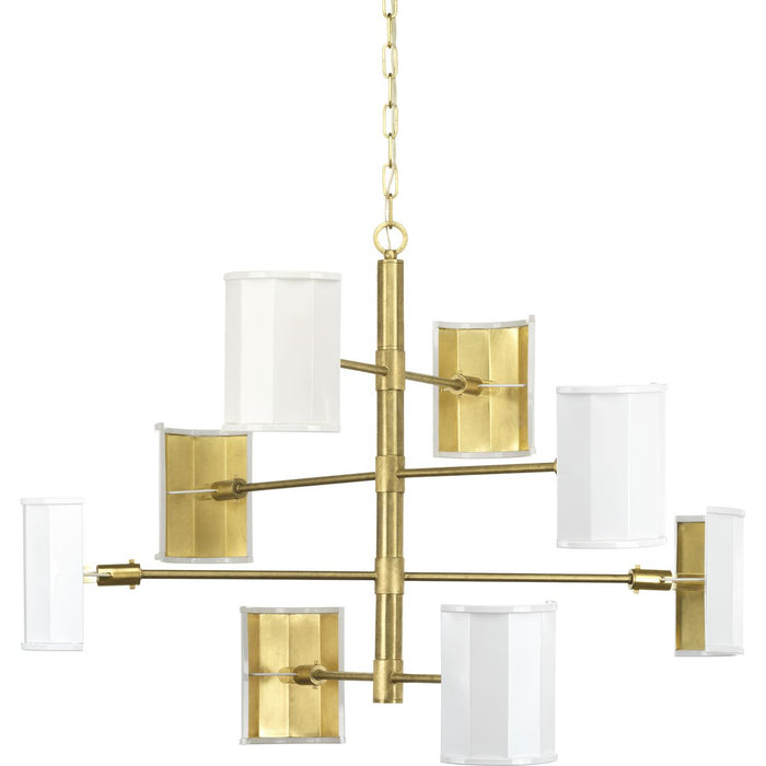 Progress Lighting Point Dume Wandermere 8 Light 40 Inch Brushed Brass Chandelier Ceiling Light (P400192-160)