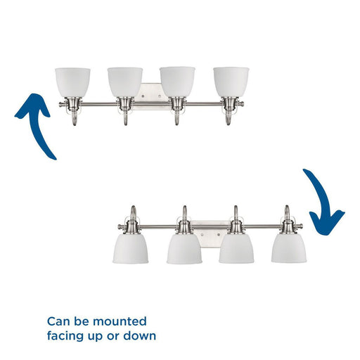 Progress Lighting Preston Collection 100W Four-Light Bath Fixture Brushed Nickel (P300429-009)