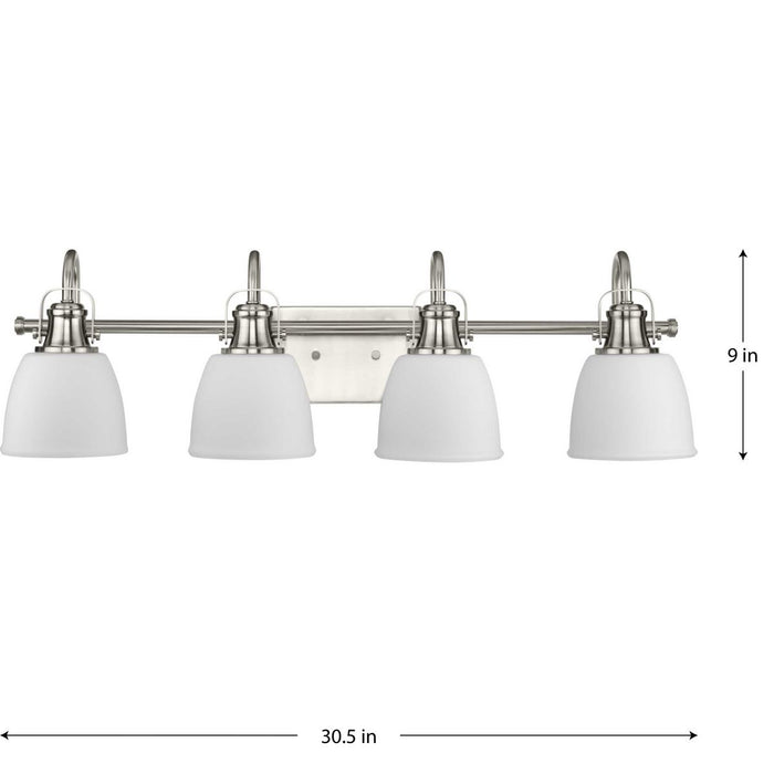 Progress Lighting Preston Collection 100W Four-Light Bath Fixture Brushed Nickel (P300429-009)