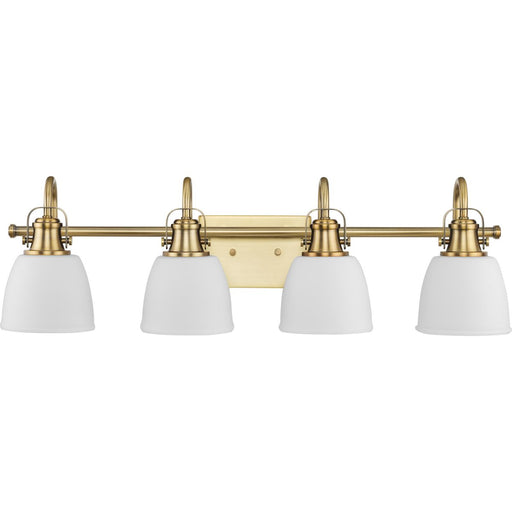 Progress Lighting Preston Collection 100W Four-Light Bath Fixture Vintage Brass (P300429-163)