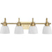 Progress Lighting Preston Collection 100W Four-Light Bath Fixture Vintage Brass (P300429-163)