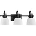 Progress Lighting Preston Collection 100W Three-Light Bath Fixture Matte Black (P300428-31M)