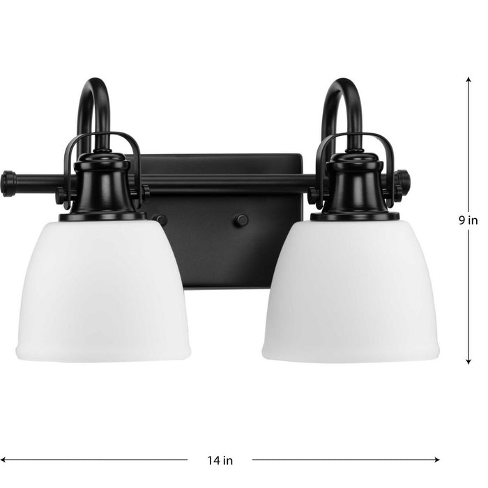 Progress Lighting Preston Collection 100W Two-Light Bath Fixture Matte Black (P300427-31M)