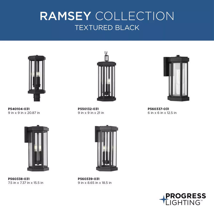 Progress Lighting Ramsey Collection 100W One-Light Wall Lantern Black (P560337-031)