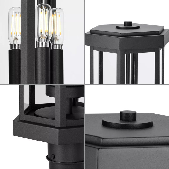 Progress Lighting Ramsey Collection 60W Three-Light Post Lantern Black (P540104-031)